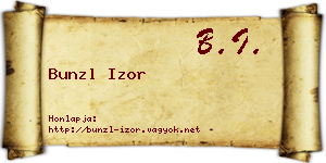 Bunzl Izor névjegykártya